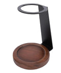 Premium Pour Over Coffee Dripper Stand Built With Heat Proof Aluminum And A Weighted Solid Wood Base showing stable design and materials.