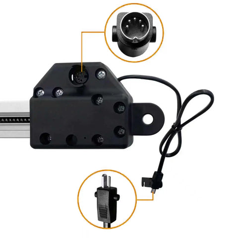 JLDQ-11 Linear Actuator Motor, top view with plug, wiring shown, for Electric Sofa Lift Chair and Power Recliner Replacement