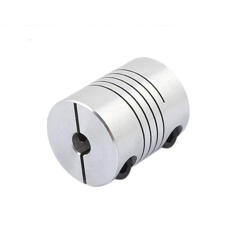 5mm To 5mm Shaft Coupling For Stepper Motors, 25mm Long By 20mm Diameter, Aluminum Alloy Joint, Encoder Ready, Ideal For 3D Printers And CNC Machines, Diy Enthusiasts Pack Of 2, close-up view