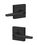 F51A ELR 622 ULD Eller Lever With Upland Trim Keyed Entry Lock Matte Black Door Handle front and back view
