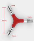 Y Shaped 3 Way Wrench For Bike Repair Portable Lightweight Steel Chrome Plated Inner Hex Socket Spanner with red handle