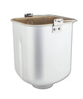 Square Bread Machine Pan With Smooth Nonstick Interior, 2lb Aluminum Baking Bucket And Dough Mixing Bowl, Includes Heavy Duty Blade, Measuring Cup And Insulated Glove For Dead Simple Baking Adventures shown from side with durable design.