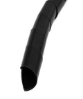 Close-up of black polyethylene Cable Wire Tidy Spiral Wrap 4.2m by 13mm for PC and home theater setups