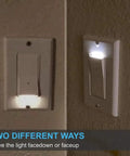 10 Pack Light Switch With LED Night Light And Auto On Off Sensor, 15 Amp Rocker Single Pole Wall Switch