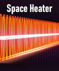 Cordless Battery Powered Space Heater 170 Watt Portable Desk Warmer heating wave with orange light effect on dark background