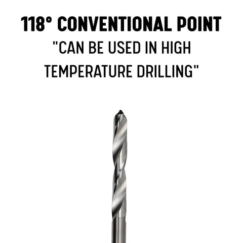 One Quarter Inch Solid Carbide Drill Bit DMOD Series For Precision Drilling Through Cast Iron Nonferrous Alloys High Silicon Aluminum Copper Plastics Bronze Hard Rubber Plexiglass And More In High Temperature Environments Heavy Duty Performance with 118° conventional point