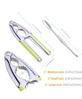 Heavy Duty Nut And Shell Cracker Set With No Slip Grip Handles featuring zinc alloy nutcrackers and seafood pick with measurements