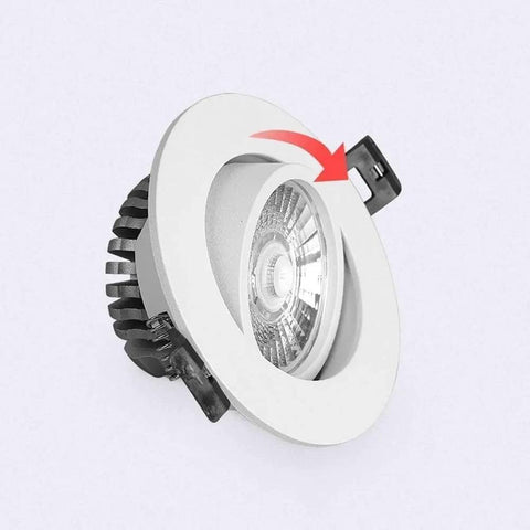 WKNHHL Recessed Lighting Housing Trim Kits Aluminum Adjustable Angle Led Downlight Embedded Ceiling Panel Lamp Commercial Use Round Recessed Spotlight Flood Light, White Lig, Whit, adjustable white trim downlight with heat sink.