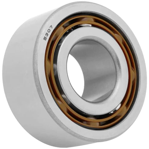 Precision Double Row Angular Contact Ball Bearings 2 Pack 5307 Open Design 35X80X34.9Mm profile view highlighting structure.