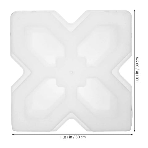 Concrete Paver Molds And Stepping Stone Set For Patio Pathway DIY Garden Decor Durable Plastic Cement Molds For Garden Walkway Brick Tile Forms Reusable Casting Kit in white plastic, square design, 11.81 inches.