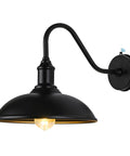 Dusk to Dawn Exterior Barn Light With Gooseneck Design For Farmhouse Homes Outdoor Lighting Anti Ponding Bottom Weather Resistant Black Fixture