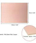 Single Sided Copper Clad FR4 PCB Board For DIY Prototyping 100x75mm 1.5mm Thick, showing dimensions and materials, FR4 and copper.