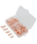 Awesome 70 Piece Ring Terminals Kit With OT10A To 50A Crimp Lugs For Heavy Duty Wire Connections And Welding Cables In Diverse Sizes For Pro And DIY Projects That Need Solid Conductivity And Easy Assembly, copper ring lugs in organizer box