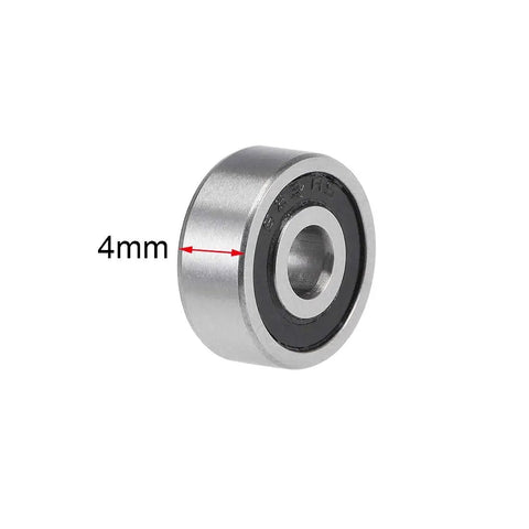 Compact Deep Groove Ball Bearings 3mm ID 10mm OD 4mm Thick Double Sealed Chrome Steel single-bearing side view
