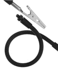Close-up of adjustable soldering workbench clips set with iron alligator clamps for electronics repair and DIY projects