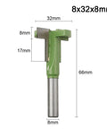 Heavy Duty Hard Alloy T Slot Cutters 8mm Shank For Woodworking: Precision router bit 8x32x8mm for clean grooves in timber.