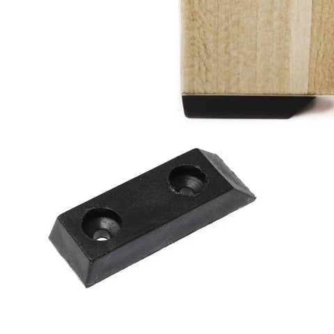 30 Count Square Rubber Furniture Feet Pads Heavy Duty Non Slip Moisture Proof Floor Protectors with screws, black, under cabinet leg.