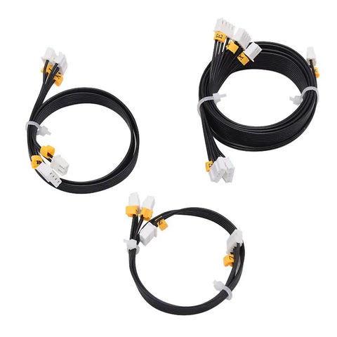 Ender 3 Stepper Motor Cables X Y Z Axis And Endstop Switch Wire Set for 3D Printer, three black cable loops with yellow connectors.