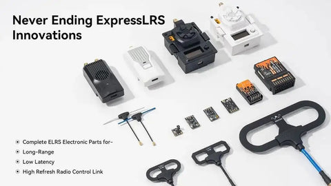 Complete ELRS electronic parts for ExpressLRS Nano RC TX V2 Module With 2.4GHz 915MHz 1000mW High Power Output T-LED Antenna.