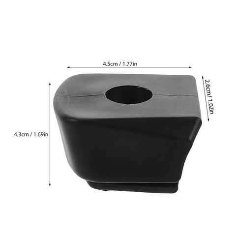 Black rubber quad skate toe stop with measurements, part of 2 Pack Roller Skate Toe Stops And Brake Pads Non Slip Rubber Quad Skate Braking Blocks Black Replacement Skater Brake Parts For Safe Outdoor And Indoor Skating