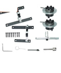 DPL camshaft timing tool kit for 1.0 EcoBoost SCTi black metal clamps, brackets, fasteners, and alignment pins