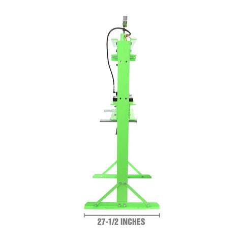Side view of Air Hydraulic Shop Press 20 Ton With Dual Speed Pump Bearing And Metal Pressing Floor Model Adjustable 20 Ton Press Head