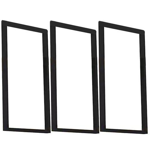 Rugged and Heavy Duty Ceiling Mount Shelf Brackets Steel Hanging Wall Supports with No Sweat Installation Kit for Modern Kitchen Pantry Organization Black 3 Pack. Black metal shelf brackets.