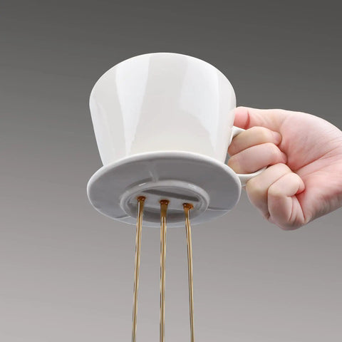 No.2 White Ceramic Pour Over Coffee Dripper For Single Cup, Reusable Filter Cone With Flat Bottom And Three Holes, Easy Pour Slow Brew For Home Office Travel Camping