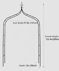 Thickened Metal Garden Arch With 16mm Pipe Diameter Beefy Heavy Duty Gothic Double Spire Arbor For Climbing Plants Black XL dimensions