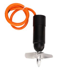 Beefy 48V Underwater Thruster for RC Boats and ROVs, 4000 RPM Aluminum CNC Housing with a 4 Blade Propeller, orange cable