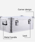 Portable Aluminum Tool Box Case For Handyman Tools Test Instruments Cameras And Parts Compact Hard Case Organizer side view