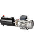 Badass Heavy Duty Hydraulic Pump And 220V Power Unit Rock Solid 3000PSI with dual motor and black reservoir for heavy lifting.
