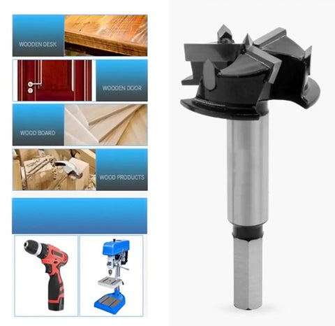 Upgraded 40 MM Three Cutter Forstner Drill Bits Pro Grade High Hardness Cemented Carbide Tips for clean wood drilling