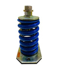Rock Hard Open Spring Mount Isolator Equipped With Blue Steel Springs For 2314 Pound Capacity And Smooth One Inch Deflection To Kill Vibration Noise Without Breaking A Sweat During Quick Installations - blue spring mount isolator with zinc plated steel base, showcasing 1 inch deflection.