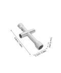 Top Tier Mini RC Wrench Equipped With M2 M2.5 M3 Cross Socket Configurations For Quick Fixes And Absolute No Sweat Scale Model Assembly That Really Hits Different, compact silver tool with hex sockets.
