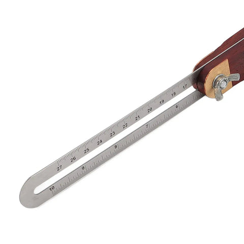 Heavy Duty T Bevel Gauge Angle Finder With Smooth Rosewood Handle And Precise Stainless Steel Ruler For Woodworking And Diy Tasks That Honestly Nail Every Cut No Sweat close-up view showcasing the stainless steel ruler and pivot mechanism.