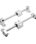 Heavy Duty Linear Motion Ball Bearing Slide Block Bushing Built Tough With Aluminum Housing And Rock Solid LMUU Bearings To Glide Super Clean On CNC 3D Printer Shafts And Custom Rail Kits SCS12UU, showcasing silver aluminum housing and smooth rods.