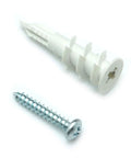 100 Pack Nylon Self Drilling Drywall Anchors And Screws Kit No Hole Prep Required For Hollow Walls With 50 Number Eight Anchors And 50 One Inch Screws Deep Thread Design For Maximum Hold And Easy Removal showing anchor and screw detail