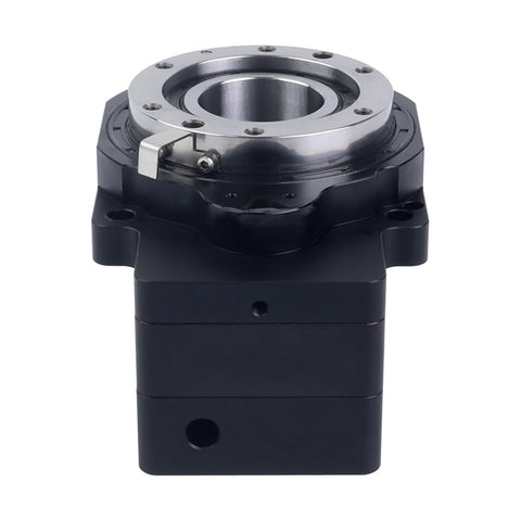 Close-up of 85mm CNC Hollow Rotary Actuator Rotating Platform Input Shaft 8mm for stepper motor, front angle view.