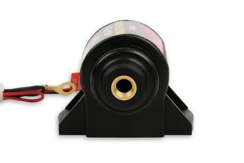 Front view of Micro Electric Fuel Pump 42S With Solid State Electronics Internal Pressure Regulating Universal Design For Easy Installation