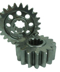 Beefy Lightweight Premium Quick Change Gear Kit With 10 Spline Gears Built From High Strength Alloy Steel For Higher HP Cars And Bigger Tires REM Polished Surfaces Cut Friction And Boost Longevity With Customizable Set Numbers For Your Project, gears displayed on white background.