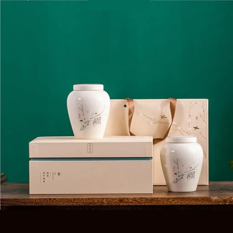 Vintage Ceramic Sealed Storage Jars Double Set For Storing Loose Tea Coffee Beans Spices Sugar And Herbs Fresh Big Time Your Pantry Deserves Straight Fire, featuring elegant designs and a sturdy gift box.