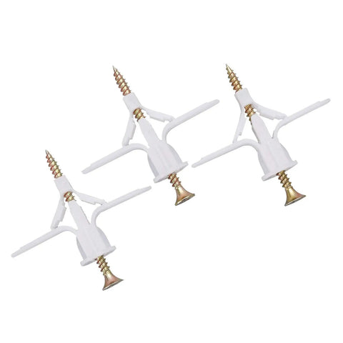 DIY Friendly Drywall Anchor Kit For Hollow Walls With Screws And Hooks Perfect For Shelves Blinds And Light Fixtures Ribbed Plastic Anchors