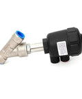 DN15 One Half Inch Pneumatic Angle Seat Valve For Steam Systems, Air Actuated, 0.3 To 1 MPa, PTFE Sealing, 304 Stainless Steel