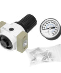 1/4 NPT Air Pressure Regulator With Gauge And Bracket For Pneumatic Tool Systems, precise 0-180 PSI adjustable control