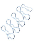 Rock Solid 5 Piece Alloy Steel Cotter Pins arranged in ascending sizes, designed for tough industrial work to prevent bolts from loosening.