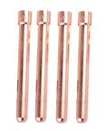 Heavy Duty 4 Pack TIG Welding Torch Collets Kit 10N22 Through 10N25 Fits WP17 WP18 WP26 Air Cooled Torches Copper Gas Lens Nozzles For 1mm To 3mm Rods - Copper collets showing sizes 10N22 to 10N25 for welding.