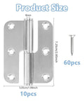 Ten Pack 3x2 Iron H Shape Removable Lift Off Door Hinges With 60 Stainless Steel Screws dimensions and size illustration.