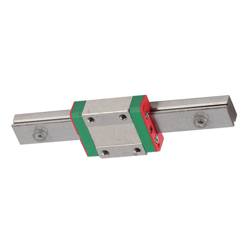 Miniature Linear Rail Guide 12mm Width With Slide Block, 4 Point Contact for Precision Machinery and Automation Systems, Compact 100mm