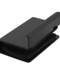Single black metal door clip from four pack for 4-6mm glass, part of Four Pack Black Metal Glass Door Clips And Handles set.